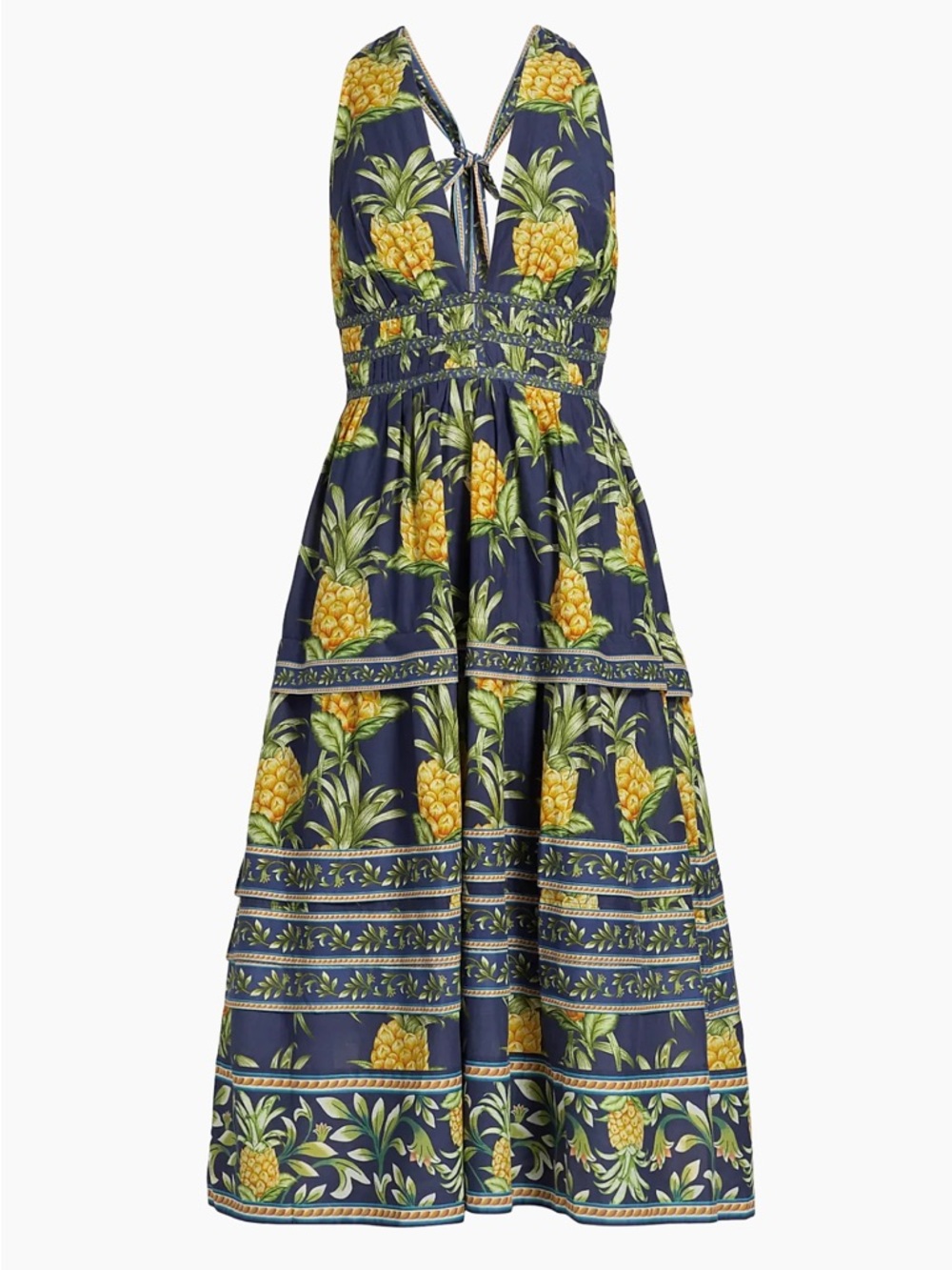 FARM Rio Delicate Pineapple Halter Midi Dress XL NWT - Picture 8 of 16